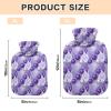 Purple Christmas Ornament Pattern Hot Bottle Water Bag with Soft Cover, 1L Water Bags for Neck Shoulder Warmer view 3