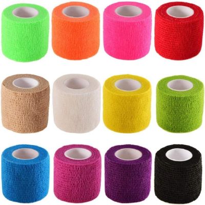 12 Pack Self-Adhesive Athletic Bandage Wrap 1 Inch x 5 Yards Mixed Color Elastic Cohesive Sports Tape Breathable for Wrist, Ankle, Knee Support - Ideal for Athletics, Workouts & Injury Recovery