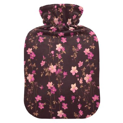 Blush Little Flowers Hot Bottle Water Bag with Soft Cover, 1L Warm Compress for Pain Relief