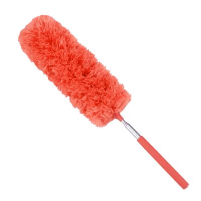 Adjustable Stretch Extend Microfiber Feather Duster Household Dusting Brush Car Office Cleaning Kitchen Tools (Orange)