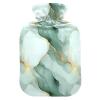 Marble White Green Hot-Water Bottle with Soft Cover, 1L Hot Compress Bag for Hot and Cold Therapies view 1