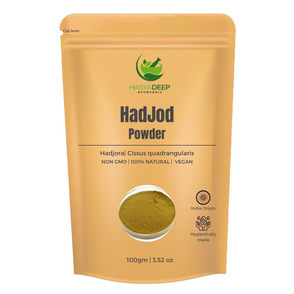 Hasyadeep HadJod Powder | Cissus quadrangularis | Hadjora | Vajravalli | Pirandai (200gm/7.05oz)