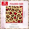 40Pcs Cheetah Print Napkins 6.5 x 6.5 Inches Red Cheetah Birthday Decorations Lunch Dinner Napkins Disposable for Safari Animal Leopard Themed Decorations Birthday Baby Shower Party Supplies view 2