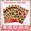 40Pcs Cheetah Print Napkins 6.5 x 6.5 Inches Red Cheetah Birthday Decorations Lunch Dinner Napkins Disposable for Safari Animal Leopard Themed Decorations Birthday Baby Shower Party Supplies view 3