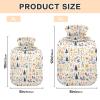Christmas Pattern Silver Hot Water Bottle with Soft Cover, 1L Warmer Bag for Hot and Cold Therapies view 3