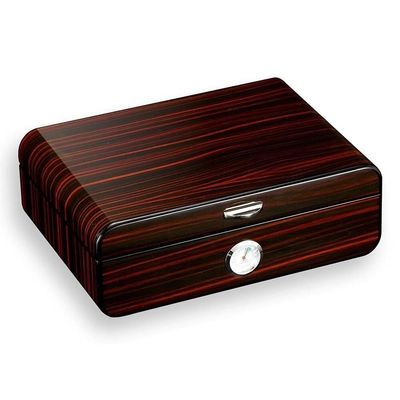 Cigar Humidor Box, Spanish Cedar Wood Interior, for 35 Cigars with Hygrometer Humidifier & Divider(C)
