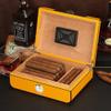 Cigar Humidor Box, Spanish Cedar Wood Interior, for 35 Cigars with Hygrometer Humidifier & Divider(C) view 2