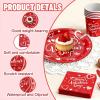 Zonlinpp 112PCS Valentines Day Heart Tableware Party Supplies Set, Serves 16 Red Disposable Plates, Napkins, and Forks with Heart Designs for Valentines Parties, Weddings, and Romantic Celebration view 3