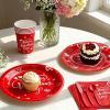 Zonlinpp 112PCS Valentines Day Heart Tableware Party Supplies Set, Serves 16 Red Disposable Plates, Napkins, and Forks with Heart Designs for Valentines Parties, Weddings, and Romantic Celebration view 4