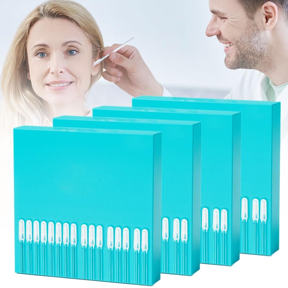 Earwax Removal Adhesive Swabs, Reusable Ear Wax Removal Tools with Dust Cover Packaging, Cotonetes para Limpiar Oidos for Kids and Adults (L, 96 pcs)