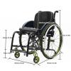 CFMAIF Aluminium Alloy Folding Portable Wheelchair, Lightweight Sports Manual Chair, Removable Tires, Anti-Tip Wheels, for Boarding Travelling(Black,42cm/16.5in Seat) view 2