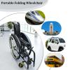 CFMAIF Aluminium Alloy Folding Portable Wheelchair, Lightweight Sports Manual Chair, Removable Tires, Anti-Tip Wheels, for Boarding Travelling(Black,42cm/16.5in Seat) view 4