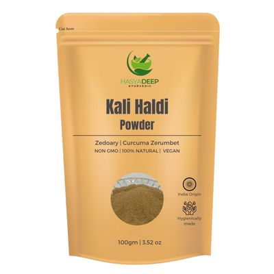 Hasyadeep Kali Haldi Powder | Curcuma zerumbet | Zedoary Root | Narkachur | Black Turmeric Powder (100gm/3.52oz)