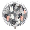 Medicine Box 3 Compartment Pill Box Cute Funny Grey Cats Pattern Printed Round Multi Function Pill Box for Vitamins Fish Oil view 1