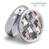 Medicine Box 3 Compartment Pill Box Cute Funny Grey Cats Pattern Printed Round Multi Function Pill Box for Vitamins Fish Oil view 2