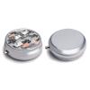 Medicine Box 3 Compartment Pill Box Cute Funny Grey Cats Pattern Printed Round Multi Function Pill Box for Vitamins Fish Oil view 3
