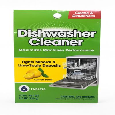 Dishwasher Cleaner Tablets with Lemon Scent, 6 Count, Fights Mineral and Lime-Scale Deposits, Cleans and Deodorizes, Septic Safe, 4.2 oz