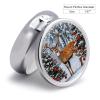 Medicine Box 3 Compartment Pill Box Cow Deer Trees Christmas Printed Round Multi Function Pill Box for Vitamins Fish Oil view 2