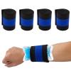 4-Pack Ice Pack Strap,Resuable,Stretchable- 35.5"x3" Adjustable Hook and Loop Elastic Holder & Extender Belt for Secure Ice Pack Wrap, Black and Blue view 1