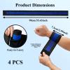 4-Pack Ice Pack Strap,Resuable,Stretchable- 35.5"x3" Adjustable Hook and Loop Elastic Holder & Extender Belt for Secure Ice Pack Wrap, Black and Blue view 2