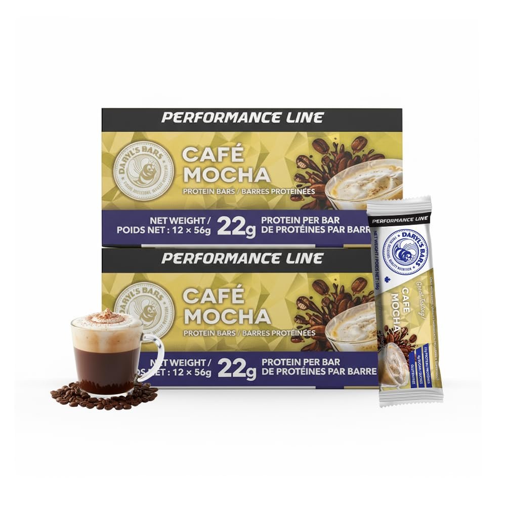 Daryl's Bars, Caf Mocha On the Go Whey Protein Bars, Gluten Free, Protein Snack, Meal Replacement, Pack of 2
