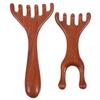 SOIMISS 2pcs Natural Wood Scalp Massager Five-Tooth Meridian Massage Comb for Deep Relaxation Handheld Spa Tool for Face Neck and Scalp Stress Relief Portable Gua Sha Scraping Comb view 1