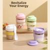 Reusable plastic fruit cup with lid and spoon for For Breakfast and meal prep, leak proof container safe for microwave and dishwasher, designed to keep food fresh and secure (Purple) view 3