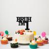 Bruh I'm 1 Cake Topper Happy One Years Old Birthday Cake Decor,Cheer to 1st Black Bruh Its My Birthday Theme For Boys Kids Party Decorations Supplies view 4