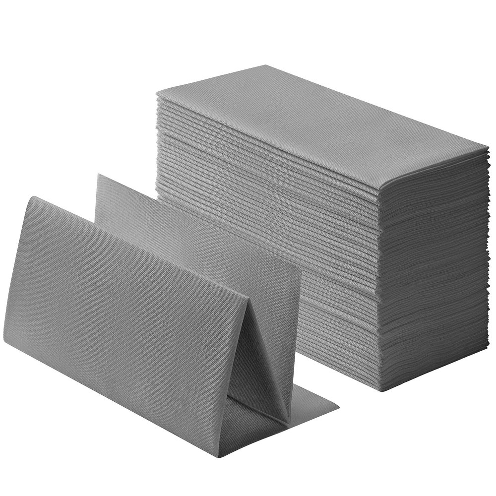 100-Pack Linen-Feel Gray Napkins, 16"x16" Dinner Napkins for Restaurant, Party, Kitchen Or Event, Bookfolded Guest Towel for Bathroom, Guestroom Or Vanity.