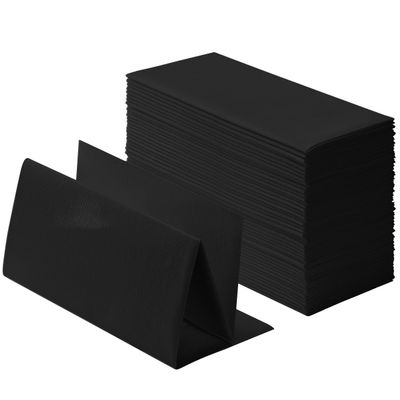 100-Pack Linen-Feel Black Napkins, 16"x16" Dinner Napkins for Restaurant, Party, Kitchen Or Event, Bookfolded Guest Towel for Bathroom, Guestroom Or Vanity.
