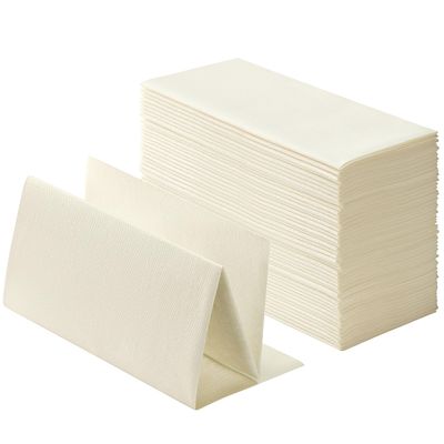 100-Pack Linen-Feel Cream Napkins, 16"x16" Dinner Napkins for Restaurant, Party, Kitchen Or Event, Bookfolded Guest Towel for Bathroom, Guestroom Or Vanity.
