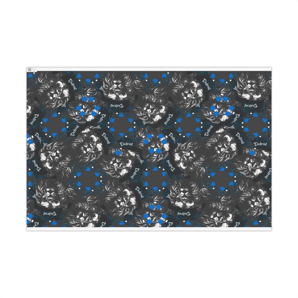 Detroit Football Gift Wrap Paper - Wrapping For Birthday, Holiday, Christmas - Detroit Sports Gift - 30"x20" Sheet