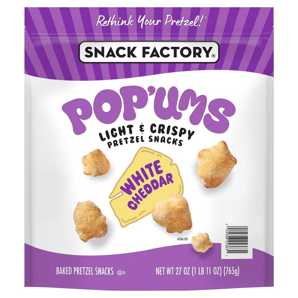 Pop 'Ums White Cheddar Baked Pretzel Snacks, 27 oz