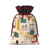 XZDWPY Mid Century Modern Holiday Printed Drawstring Pouch Medium, Lightweight Polyester, Storage for Party, Wedding view 2