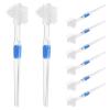 8pcs Double Sided Denture Cleaning Brush Plastic Hard Toothbrush for Fake Teeth Deep Cleaning - for Daily Oral Clean Travel Home Use
