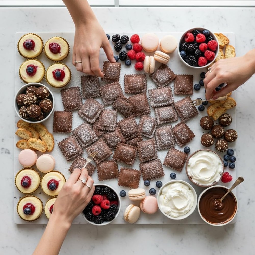 Pastazerts The Cheesecake Lover's Pack, Chocolate Ravioli Desserts, Strawberry Cheesecake and PB&J Flavors, 5 Boxes