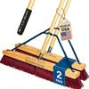 2-Pack - 36" Everyday Sweep Indoor/Outdoor Push Broom with 60" Handle. Ideal for Garages & Shops. Durable American Made Steel Brackets-All Stainless Steel Hardware. No Plastic. 100% USA Made view 1