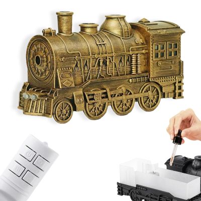300ml Train Diffuser, Vintage Steam Train Aromatherapy Essential Oil Diffuser with Dual-Color LED Light, Quiet Aromas Diffuser with Cool Mist Modes &Smart Remote for Rooms,Bedrooms, Desks (Copper)