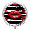Red Lips Kiss Pill Box 3 Compartment Portable Pill Case for Pocket Purse Medicine Organizer Travel Medication Container Holder to Hold Vitamins, Medication, Fish Oil and Supplements view 1