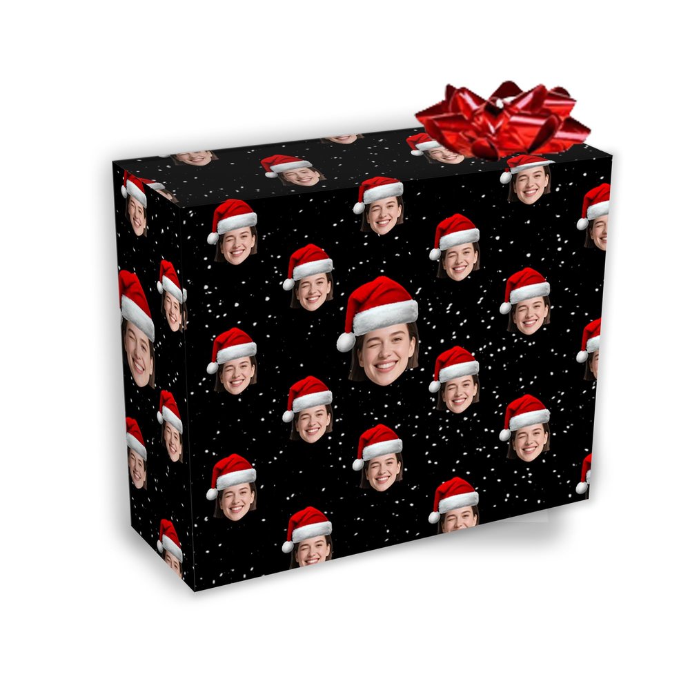 DIYKST Personalized Christmas Wrapping Paper with Photo Face Custom Wrapping Paper Xmas Wrap Papers Rolls Customized Funny Picture Christmas Birthday Gift for Girls Boys Men Women 58"x 23"