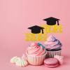 24pcs Congrats Dentist Cupcake Toppers, Dentist Graduation Cupcake Toppers, Gold Glitter Congarts RDH Cupcake Picks for Doctor Medical Science Party Supplies view 4