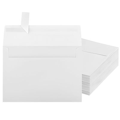 100 Pack A7 Envelopes, 7.2 x 5.3 in White Self Seal Envelopes with Self Adhesive, Printable Smooth Surface, Bulk A7 Envelopes for Invitations, Greeting Cards, Photos