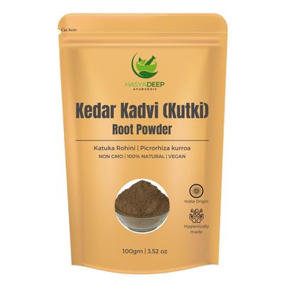 Hasyadeep Kutki Root Powder | Picrorhiza kurroa | Katuka Rohini | Kedar Kadvi Jadd (450gm/15.87oz)