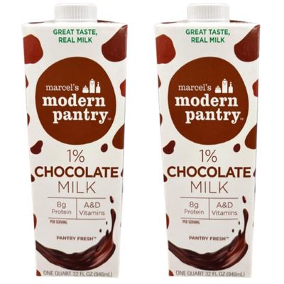 Pack of 6 Shelf-Stable 1% Chocolate Milk Long-Life Low-Fat Dairy Drink, Non-Refrigerated 32oz Cartons, Ready-to-Drink Chocolate Beverage, Pantry-Safe Storage