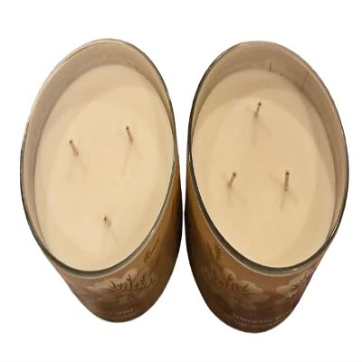 2 Pack Set of Bath and Body Mahogany Aple 3-Wick Candle Large 14.5 Oz Made with Essential Oils