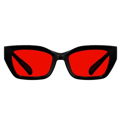 Eyekepper Cat Eye Red Lens Blue Light Blocking Glasses for Women, Black