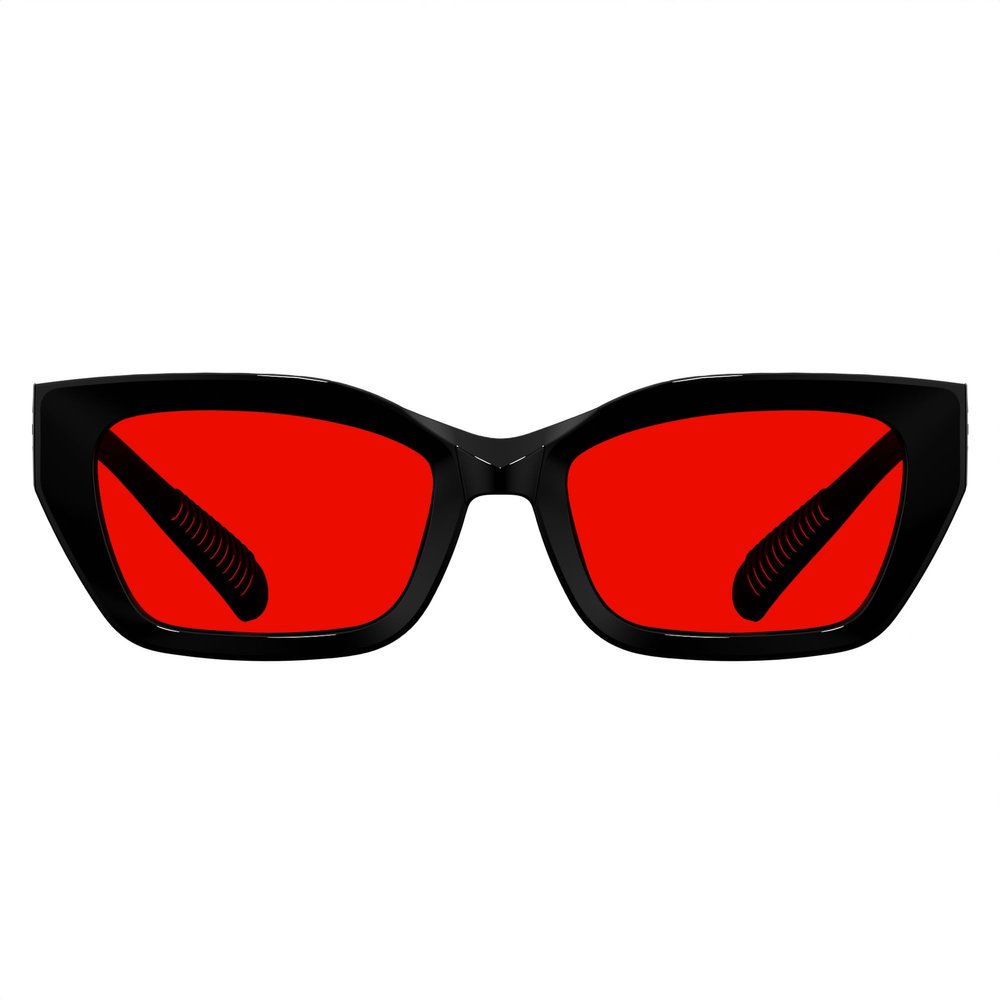 Eyekepper Cat Eye Red Lens Blue Light Blocking Glasses for Women, Black