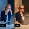 Eyekepper Cat Eye Red Lens Blue Light Blocking Glasses for Women, Black view 4