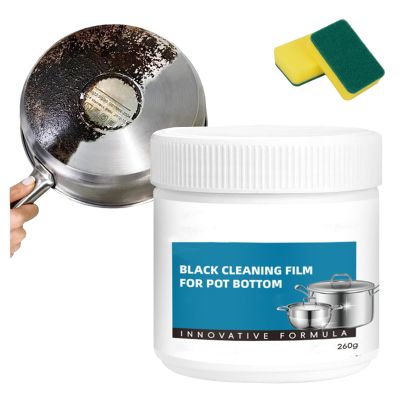 AIFEG 2026 New Black Cleaning Film For Pot Bottom, Pot Bottom Cleaner Paste For Stubborn Black Grease, Powerful Burnt Residue Remover Paste For Cookware, Restores Shine (1)