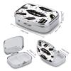 Cool Black Lipstick Lips Pill Case,2 Compartment Small Pill Box Metal Portable Medicine Box Mini Medication Organizer Storage Travel Organizer for Pocket Purse view 2